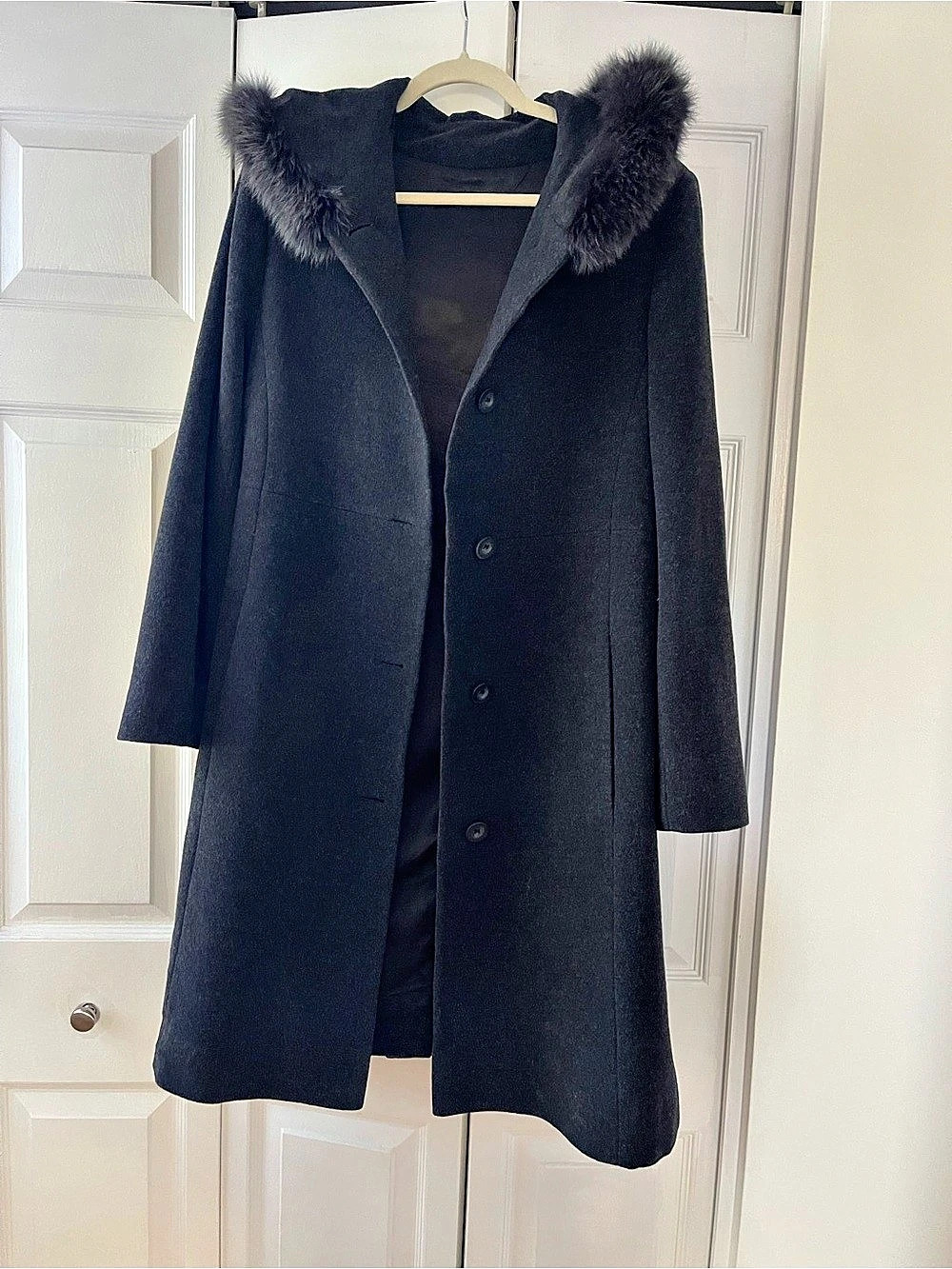Mallia Wool Cashmere Hooded Coat Grey